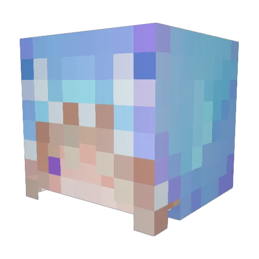 Exaltedc Minecraft avatar head, 3D render