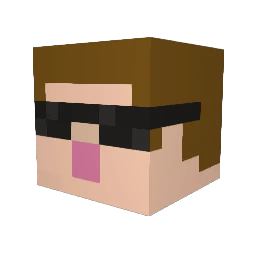 Exatrum Minecraft avatar head, 3D render