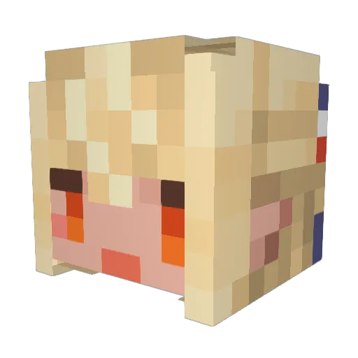 ExcaliburXw Minecraft avatar head, 3D render