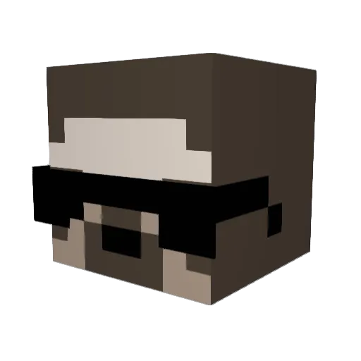 ExcitedSloth Minecraft avatar head, 3D render