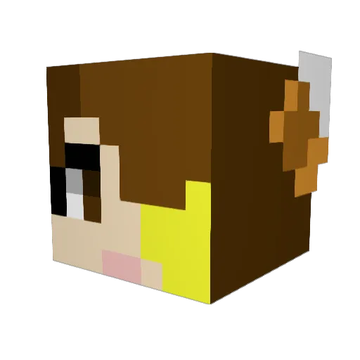 Excitedelm Minecraft avatar head, 3D render