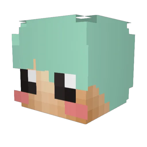 Excitin Minecraft avatar head, 3D render