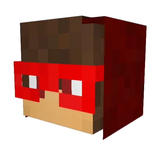 Exdede Minecraft avatar head, 3D render