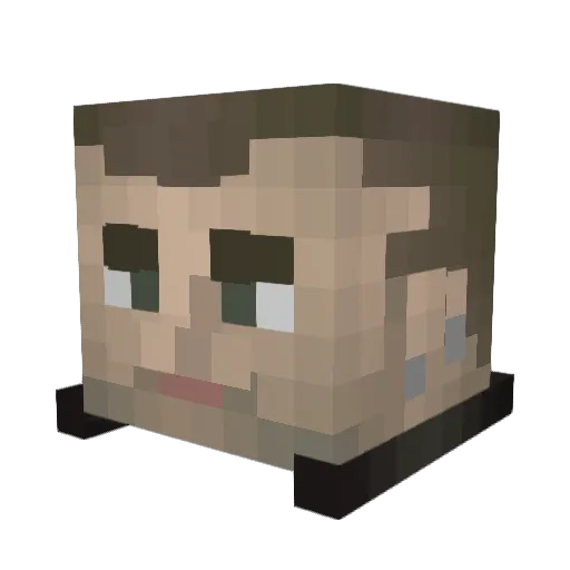 Exemptionv Minecraft avatar head, 3D render