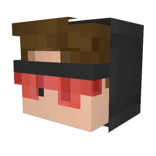 Exenco Minecraft avatar head, 3D render