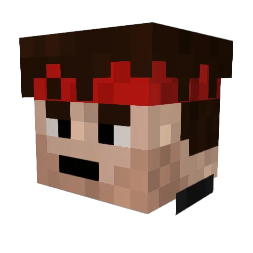 Exeroxide Minecraft avatar head, 3D render