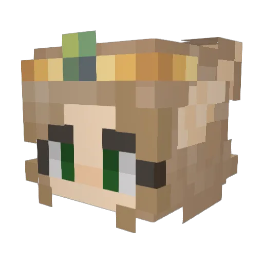 Exfoliating Minecraft avatar head, 3D render
