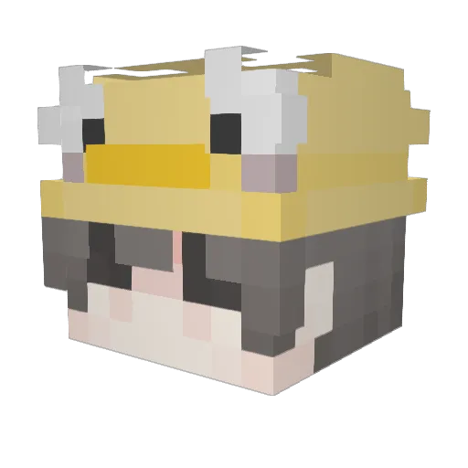 Exi1ic Minecraft avatar head, 3D render