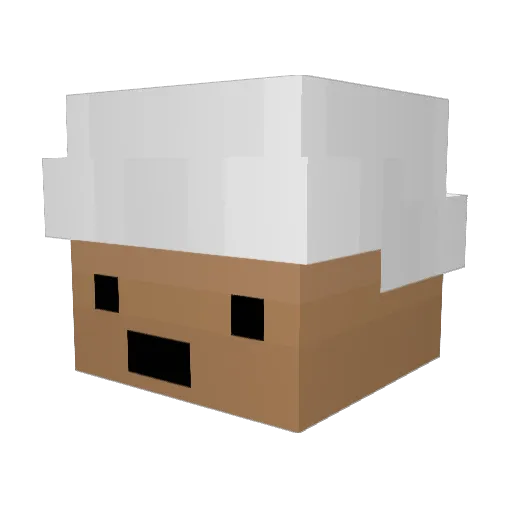 ExieLL Minecraft avatar head, 3D render