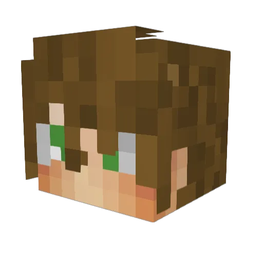 Exilade Minecraft avatar head, 3D render
