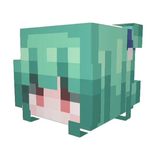 Exioww Minecraft avatar head, 3D render