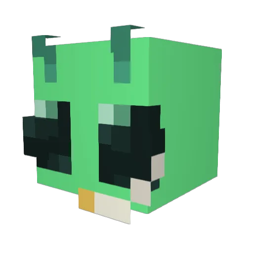 Existentialismus Minecraft avatar head, 3D render