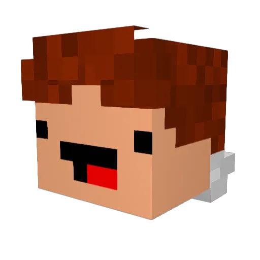 ExitzGG Minecraft avatar head, 3D render