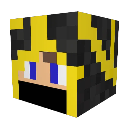 Exizek Minecraft avatar head, 3D render