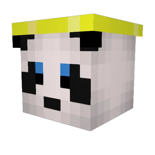 Exlho Minecraft avatar head, 3D render