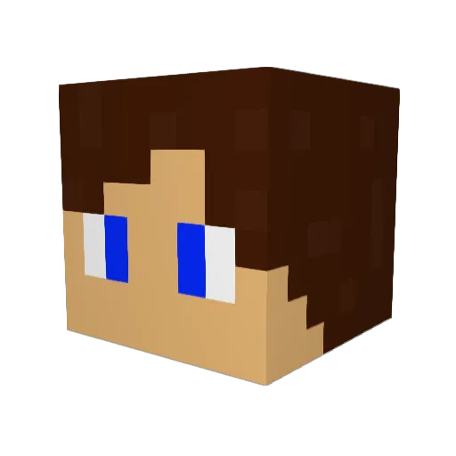 Exmania Minecraft avatar head, 3D render