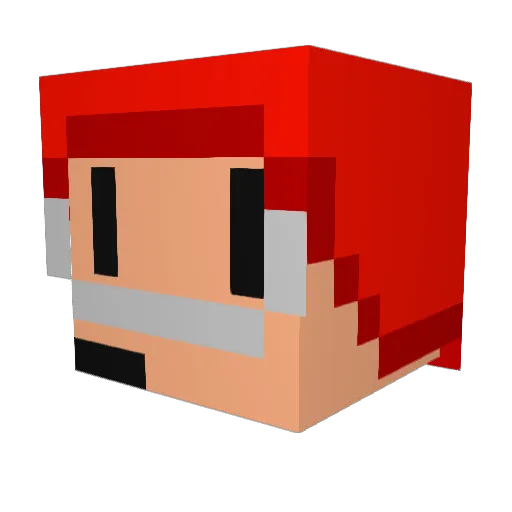 Exobawss Minecraft avatar head, 3D render