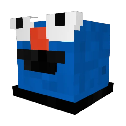 Exoiting Minecraft avatar head, 3D render