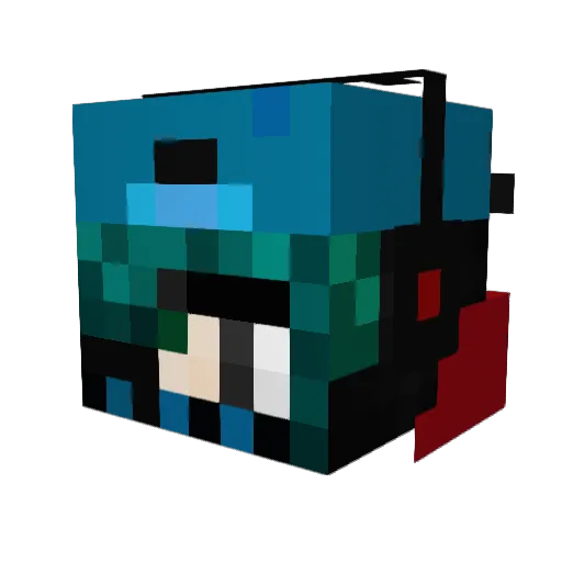 ExonNewton Minecraft avatar head, 3D render