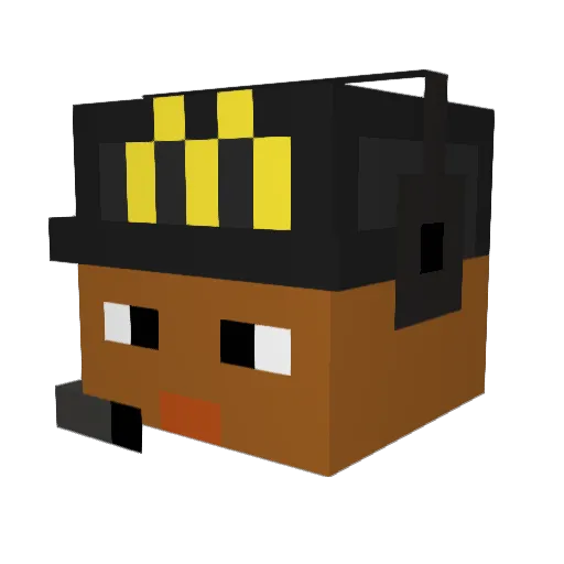 Exoqtct Minecraft avatar head, 3D render