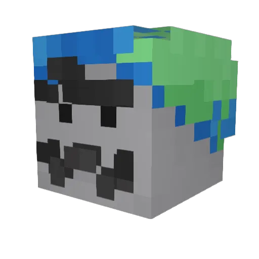 Exorid Minecraft avatar head, 3D render