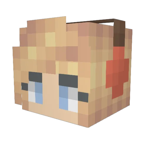 Exotic Minecraft avatar head, 3D render