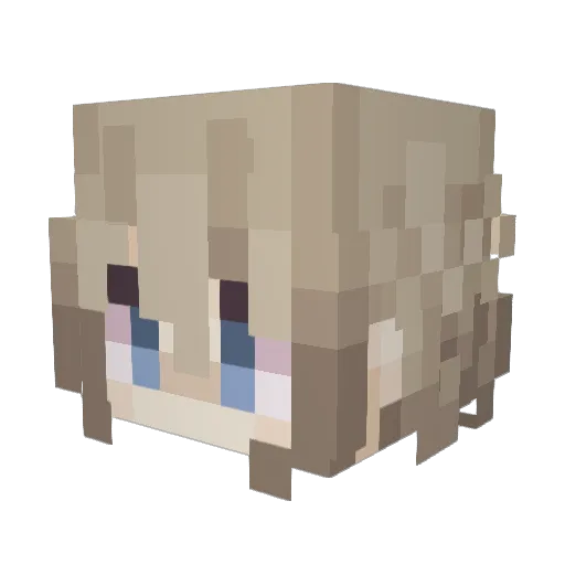 Exovs Minecraft avatar head, 3D render