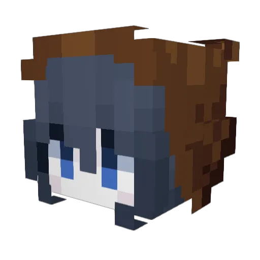 Expect Minecraft avatar head, 3D render