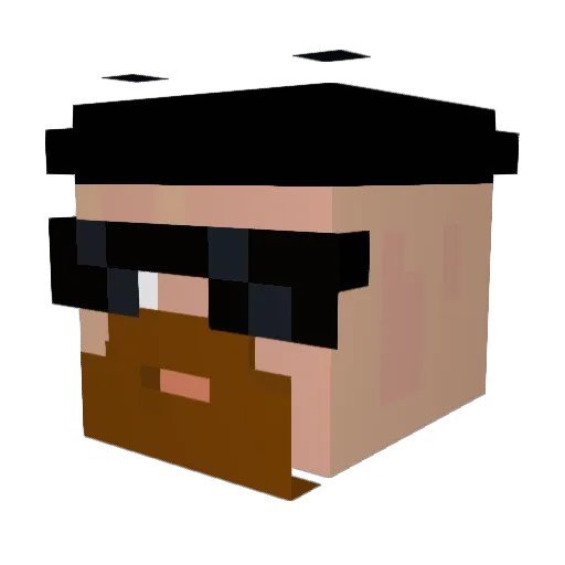 Expecte Minecraft avatar head, 3D render