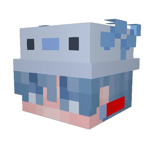 Experinces Minecraft avatar head, 3D render