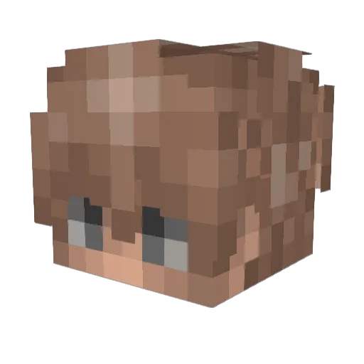 Expertiment Minecraft avatar head, 3D render