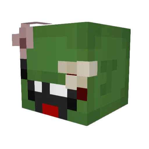 Expertising Minecraft avatar head, 3D render