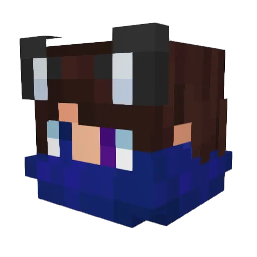 Explaen Minecraft avatar head, 3D render