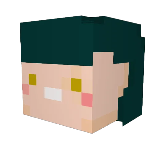 Exploded_Ryu Minecraft avatar head, 3D render