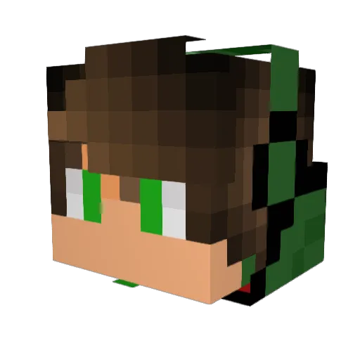 ExplodingBro Minecraft avatar head, 3D render