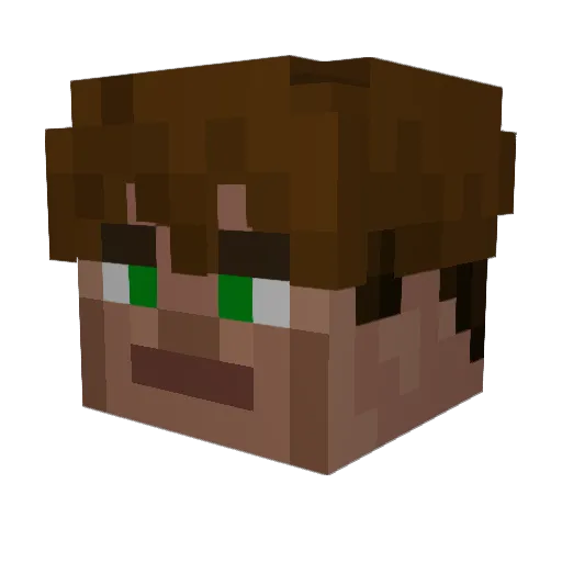 Expos_ Minecraft avatar head, 3D render