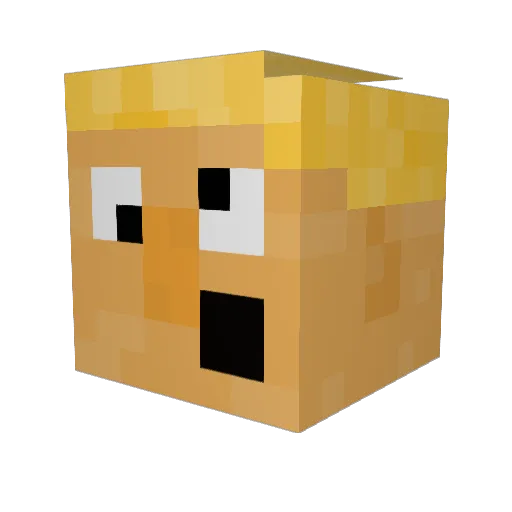 Exposed8 Minecraft avatar head, 3D render