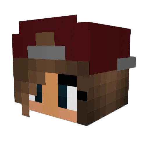 ExposedHer Minecraft avatar head, 3D render
