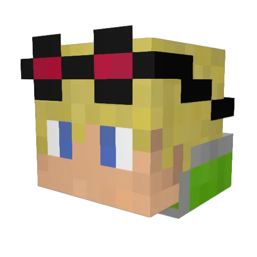 Express_ Minecraft avatar head, 3D render