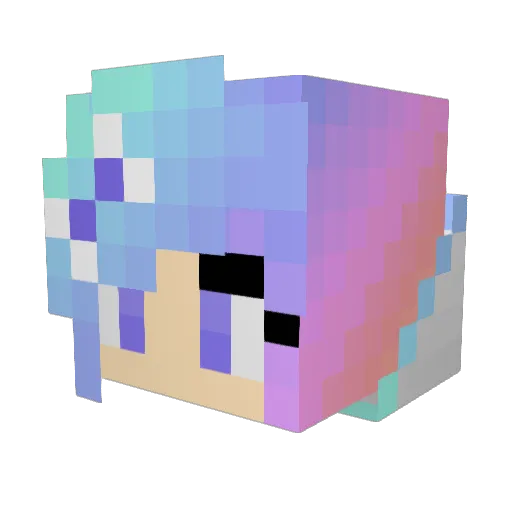 Exspectat Minecraft avatar head, 3D render