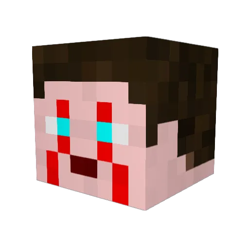 Exst Minecraft avatar head, 3D render