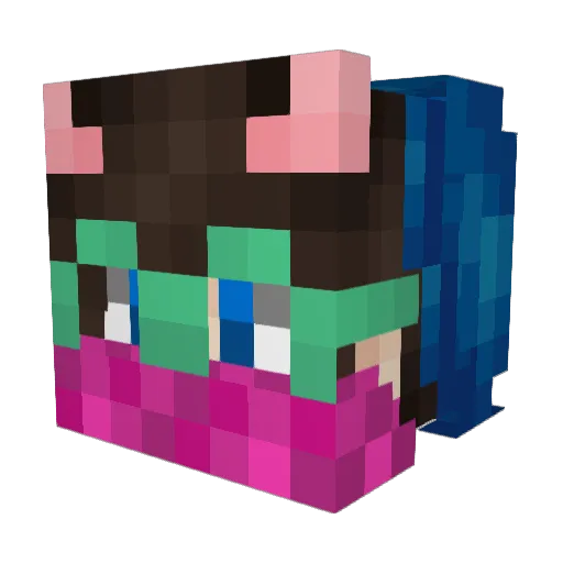 Exstort Minecraft avatar head, 3D render