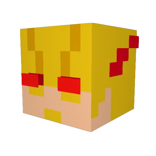 ExtJan Minecraft avatar head, 3D render
