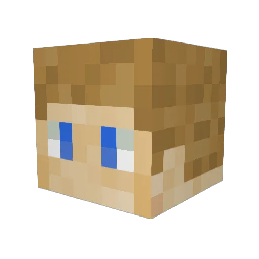 Extaky Minecraft avatar head, 3D render
