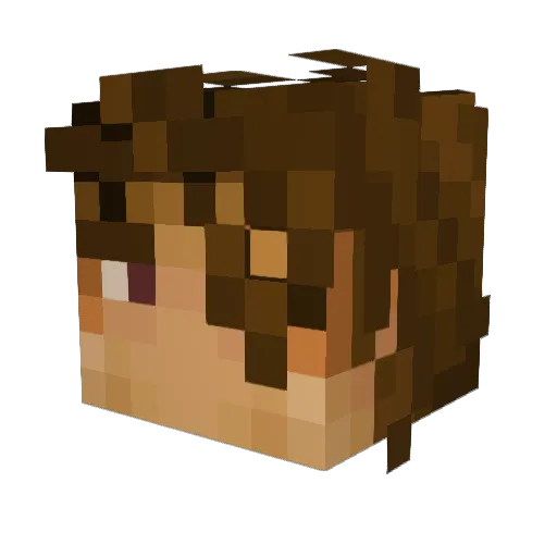 Extall Minecraft avatar head, 3D render
