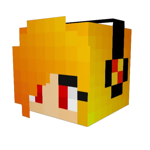 Extaxio Minecraft avatar head, 3D render