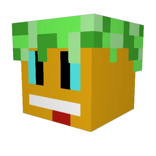 ExtinctCarrots Minecraft avatar head, 3D render