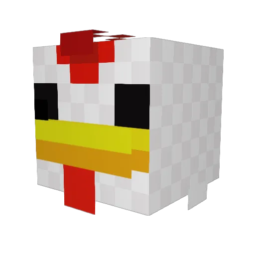 Extoled Minecraft avatar head, 3D render