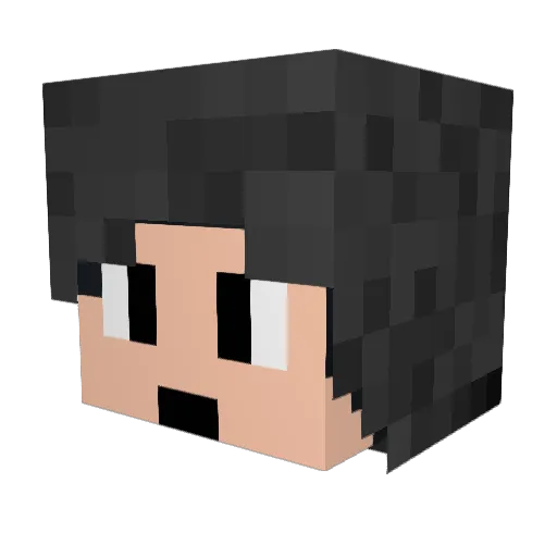 ExtraFatherless Minecraft avatar head, 3D render