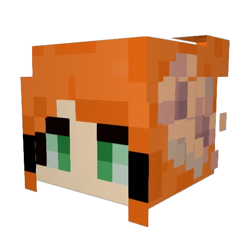 ExtraWormish Minecraft avatar head, 3D render